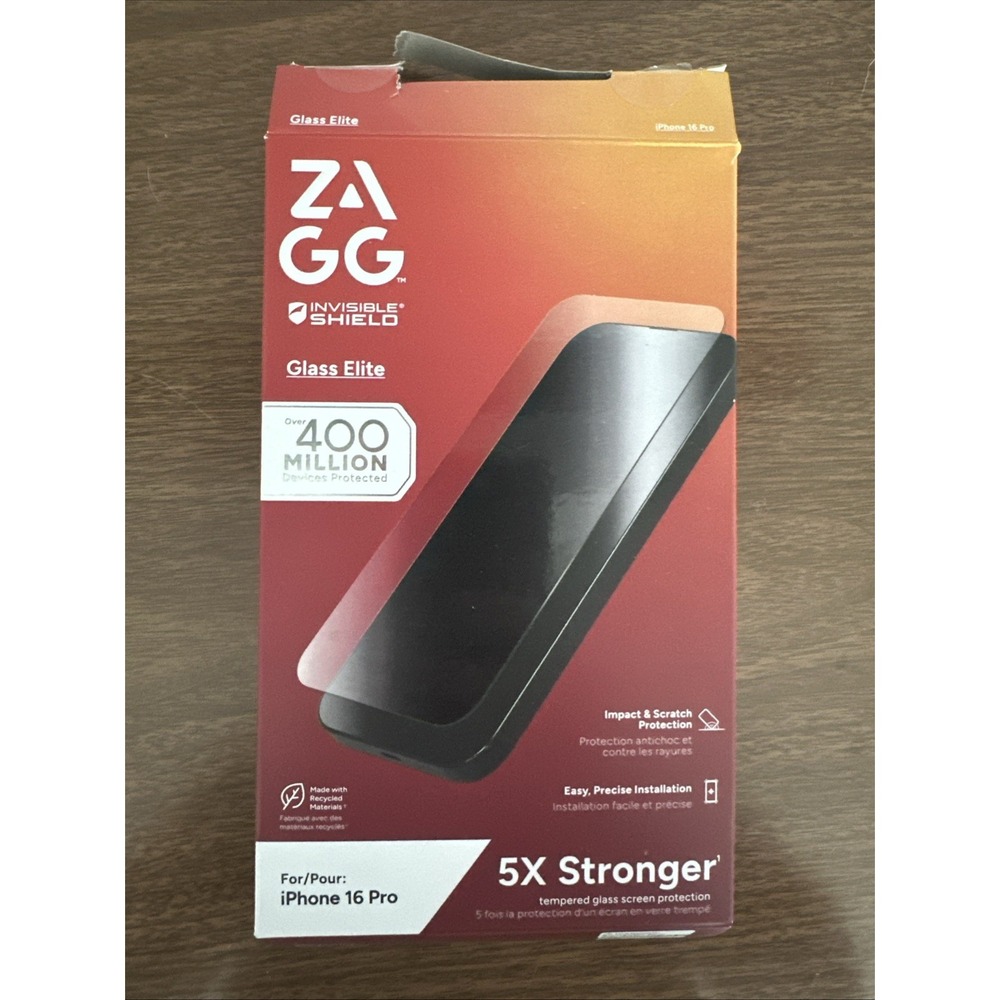 ZAGG Glass Elite Screen Protector Anti-Smudge iPhone 16 Pro